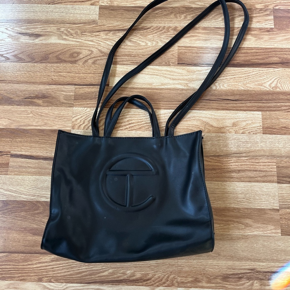 Telfar Black Leather Tote